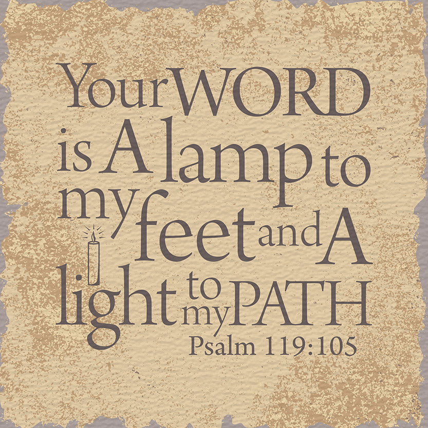 Tabletop Inspirational Plaque: Your Word Is A Lamp To My Feet... Tabletop Decor