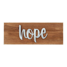 Wall Decor or Tabletop Decor: "Hope" Wood and Metal Plaque