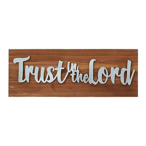 Wall Decor or Tabletop Decor: "Trust The Lord" Wood and Metal Plaque